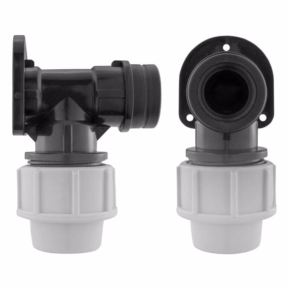SPETLEK Black Plastic MDPE Wall Plate Elbow Bend 25mm-3/4" BSPF – 4