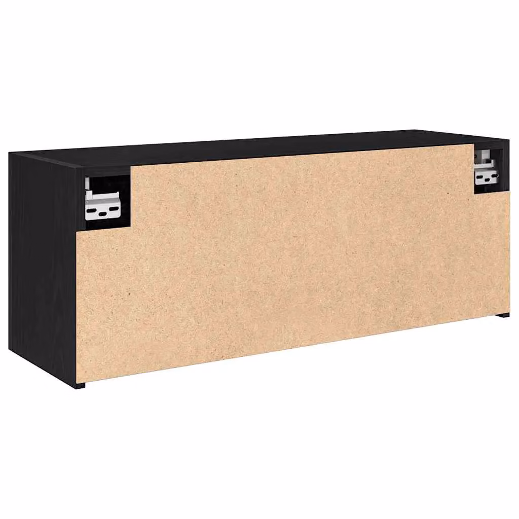 Berkfield Home Black Wall Mounted Bathroom Cabinet with Hinged Doors and Internal Shelves, W: 80 cm, D: 25 cm, H: 30 cm – 4