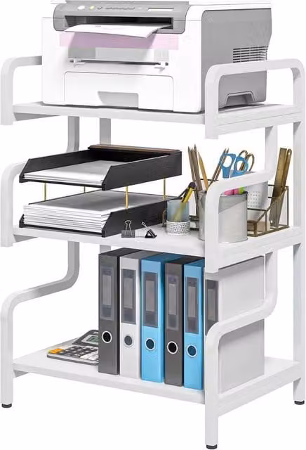 Kelvenix 3-Tier Freestanding Metal Storage Shelves in White – 1
