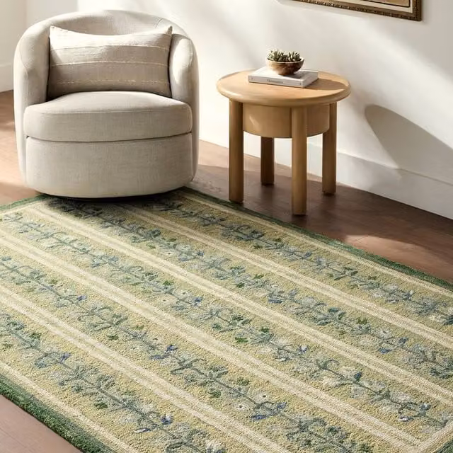 Livabliss Fairfax Hand Tufted Wool Global Rug in Green, Beige, Blue and Yellow, W: 200 cm, D: 275 cm