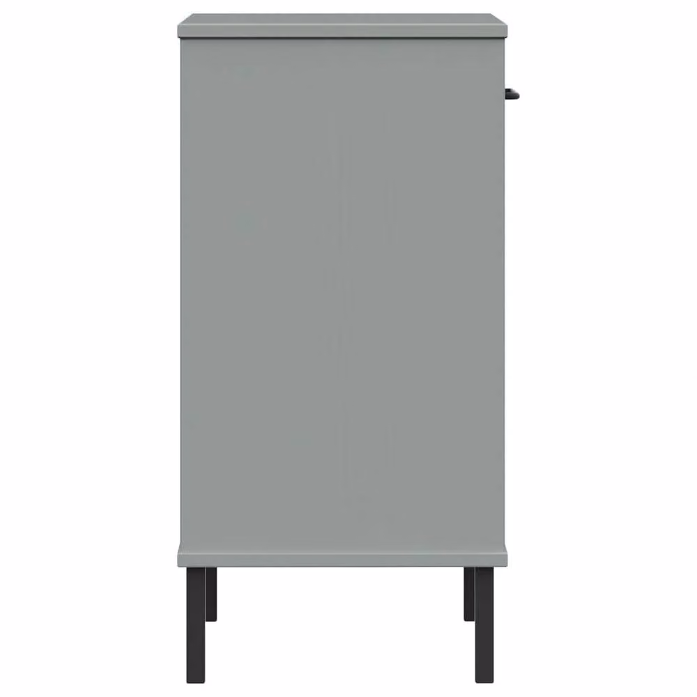 Berkfield Home Oslo Grey Solid Wood Pine Console Cabinet with Metal Legs – 3