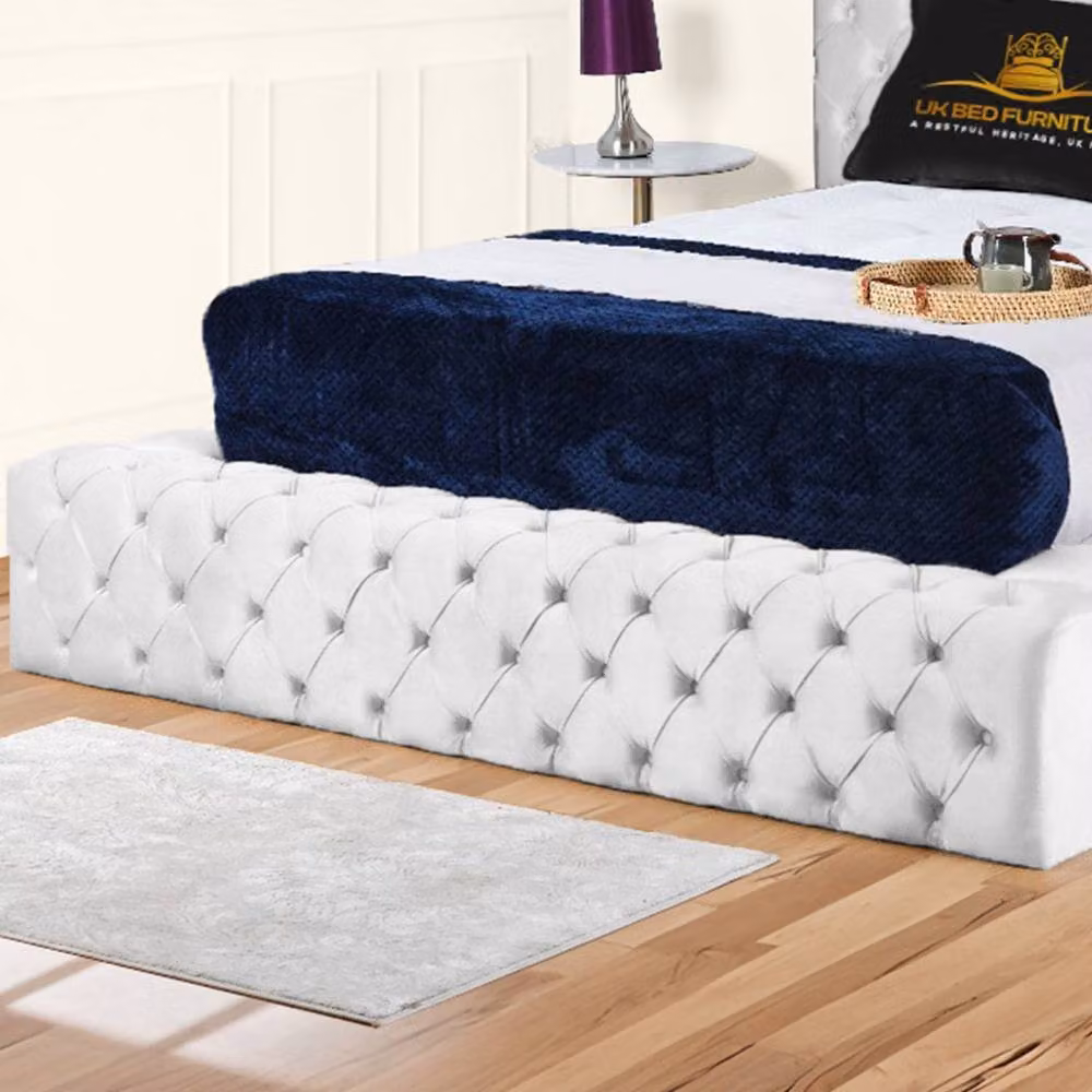 UK Bed Furniture Ambassador Ottoman Gas Lift Upholstered Bed in White, Size: 180 x 200 cm – 3