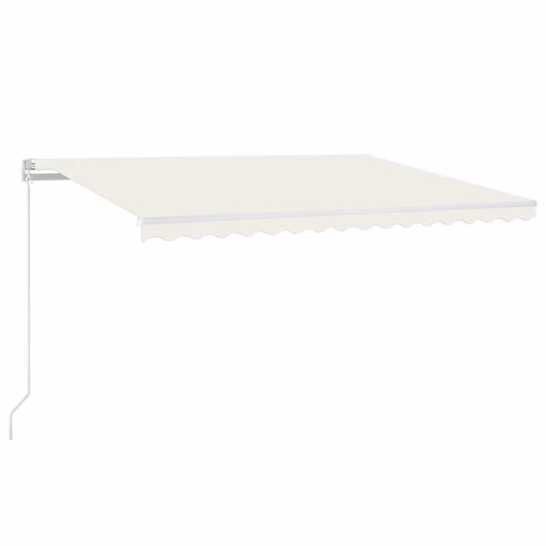 Berkfield Home Manual Retractable Awning with LED, W/D/H: 400 x 350 cm, Beige