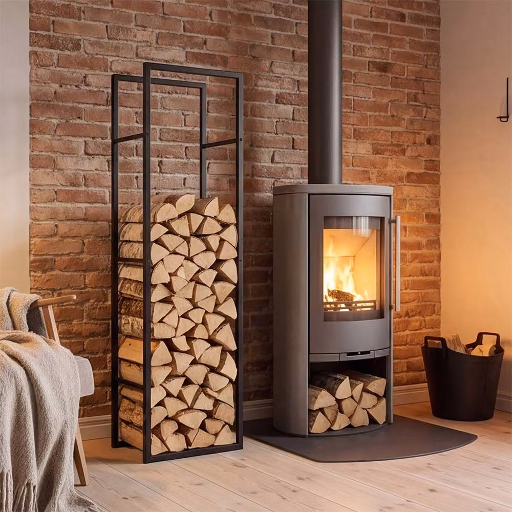 Levede Black Metal Outdoor Log Store and Firewood Rack – 3
