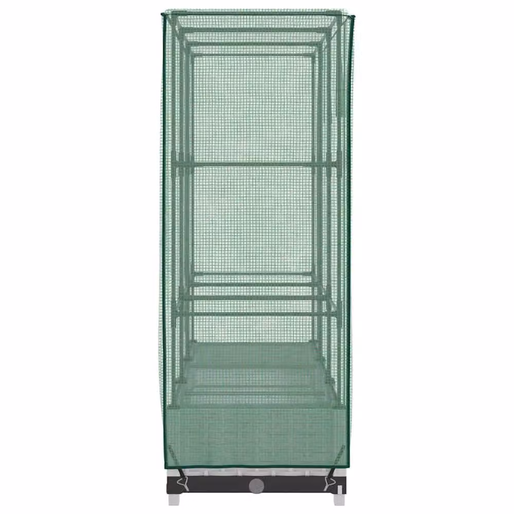 Berkfield Home Raised Bed with Greenhouse Cover in White Rattan Look, W/D/H: 120 x 40 x 123 cm – 2
