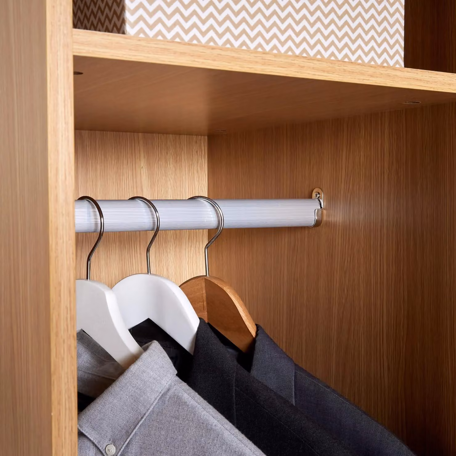 Home Source Phoenix 1 Door Wardrobe in Light Oak – 3
