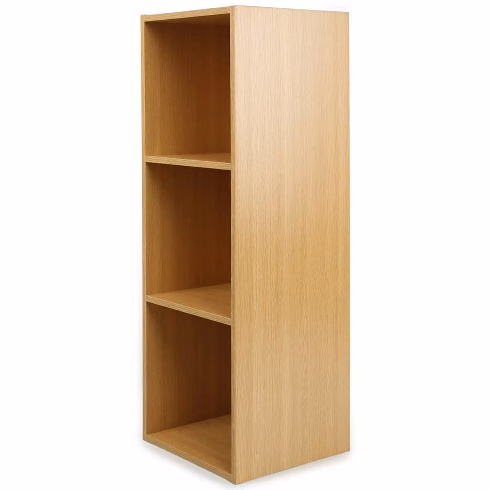 Charles Jacobs Nordara Oak Vinyl LP Storage Cube Rack in Brown, W/D/H: 105.9 x 36.5 x 35.5 cm – 2