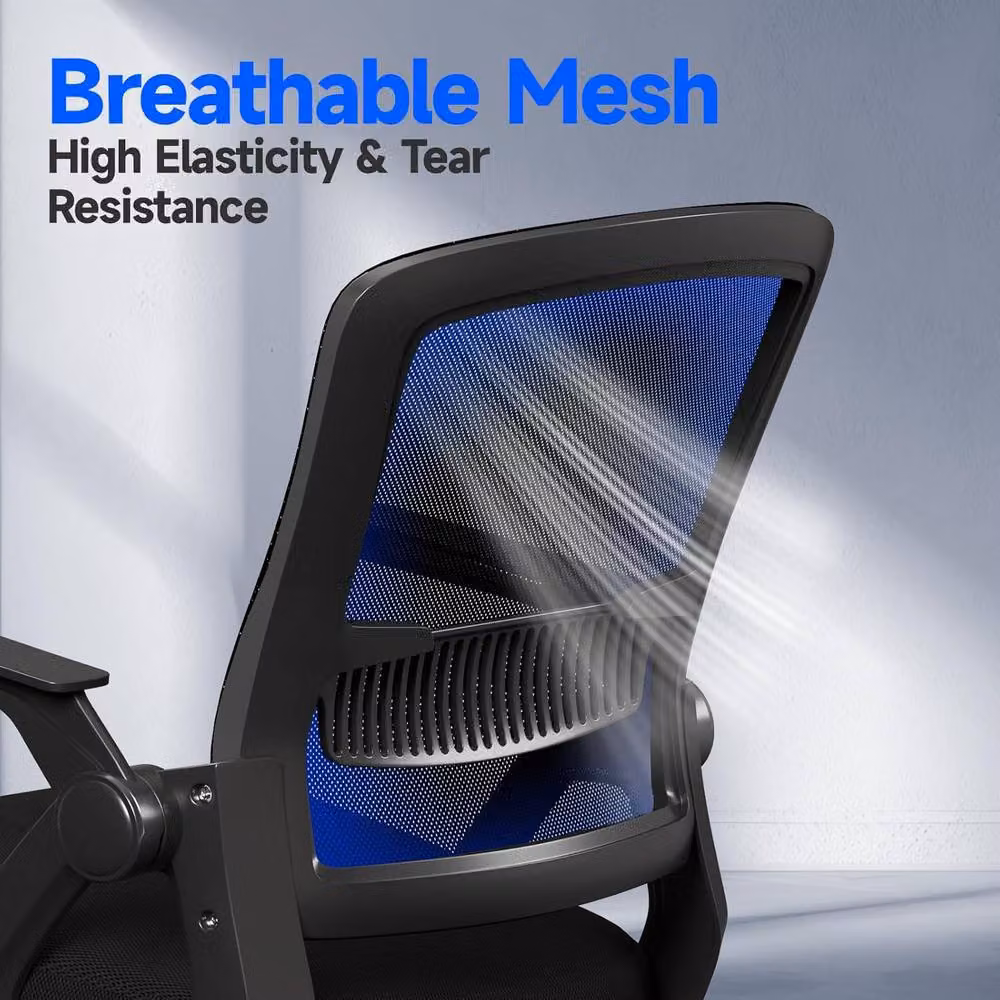 Gartistgo Ergonomic Mesh Office Chair with Flip-Up Arms and Lumbar Support in Black – 5