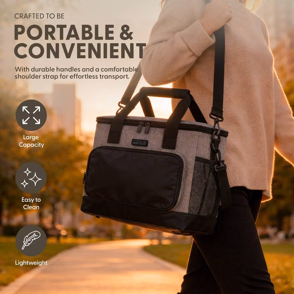 Keplin Insulated Leakproof Cooler Bag, Grey, 27l, W: 35 cm, D: 28 cm, H: 28 cm – 5