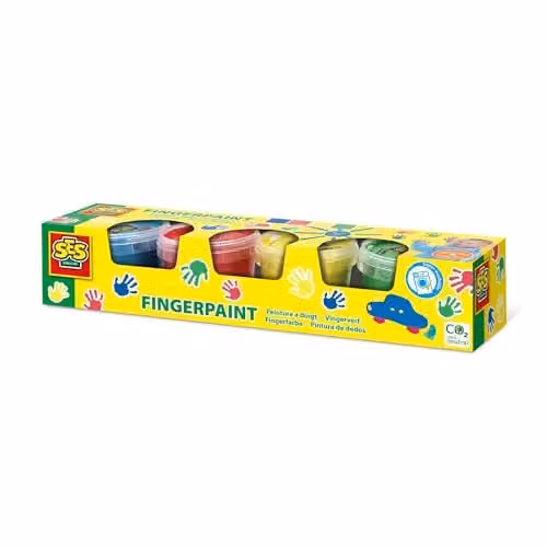 SES Creative Washable Fingerpaint in Multicolour, 4 x 110ml