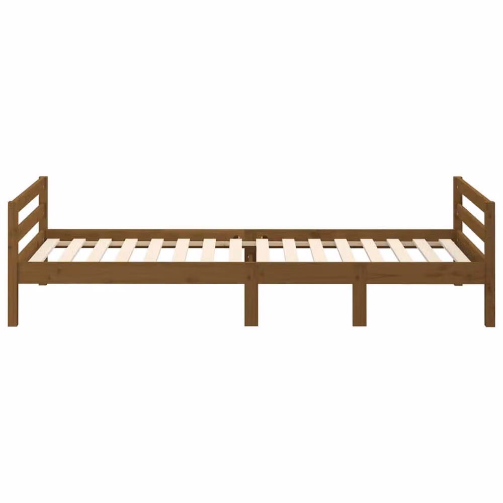 Berkfield Home Beautiful Small Single Bed Frame in Brown Solid Pine Wood W/D/H: 80 x 190 x 52.5 cm – 4