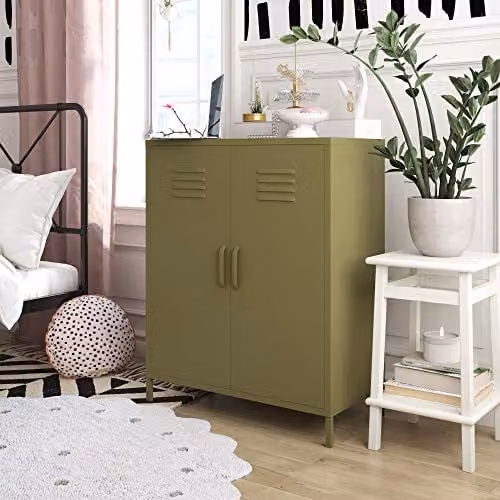 DHP Furniture Bradford 2 Door Metal Storage Cabinet, Green, W/D/H: 101.5 x 40.0 x 80.0 cm – 2