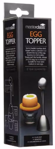 MasterClass Stainless Steel Spring-Loaded Boiled Egg Topper in Silver – 2