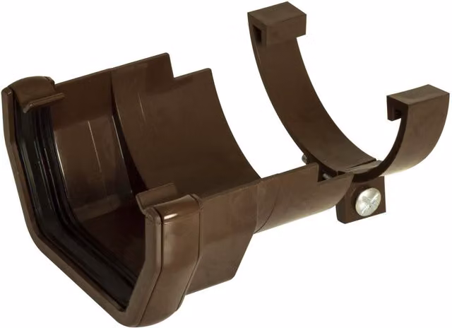 FloPlast 114mm Square to Round Gutter Adaptor, Brown/Grey