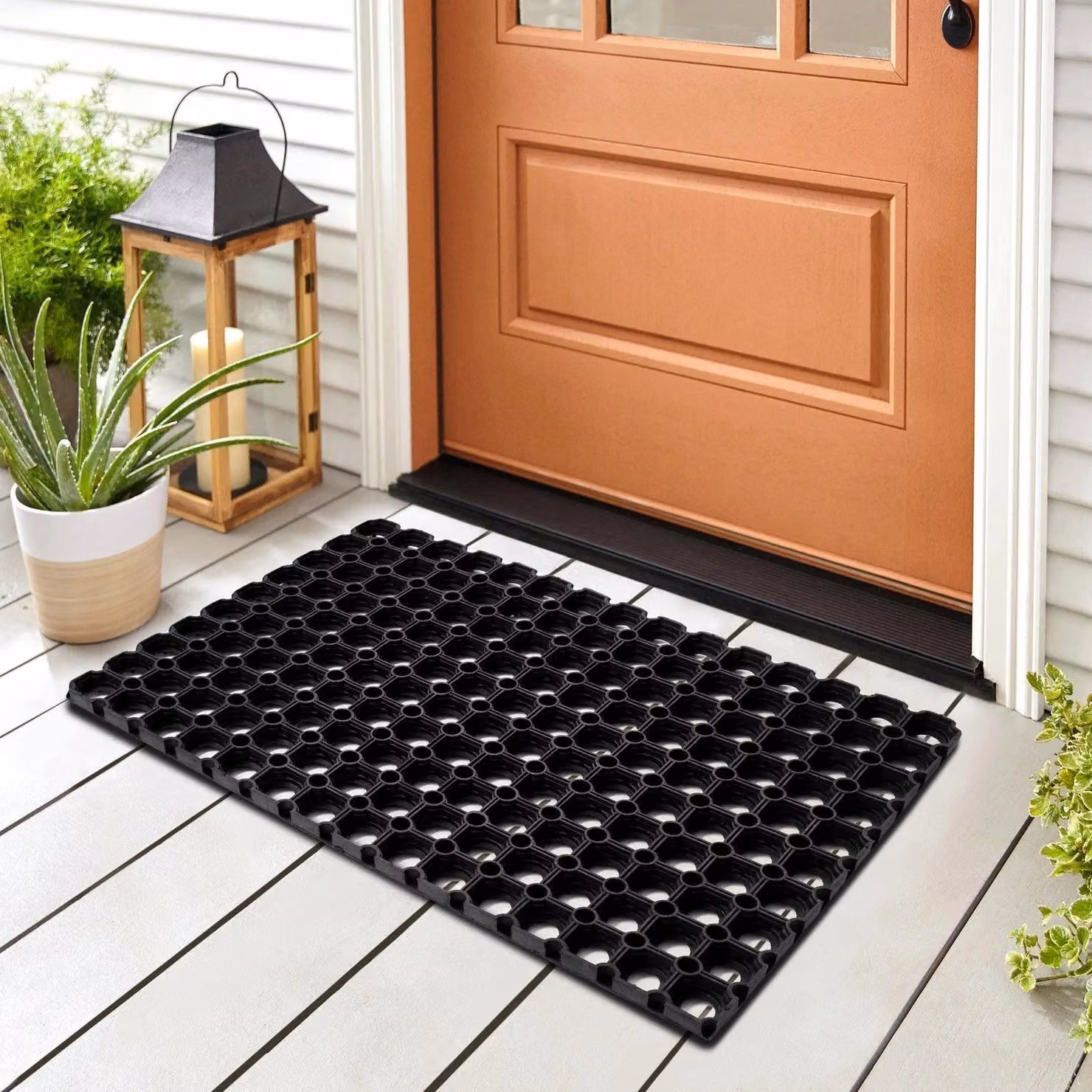 RugsX Black Rubber Doormat, W: 60 cm, D: 80 cm – 2