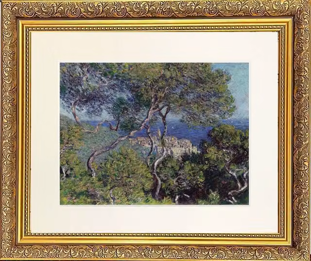 Frames by Post Landscape Nature Mounted and Framed Print in Gold Dahlia Frame W: 28.0 cm, H: 22.86 cm – 2