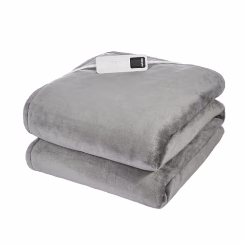 Dimplex Heated Throw Blanket in Grey with 9 Heat Settings and Timer