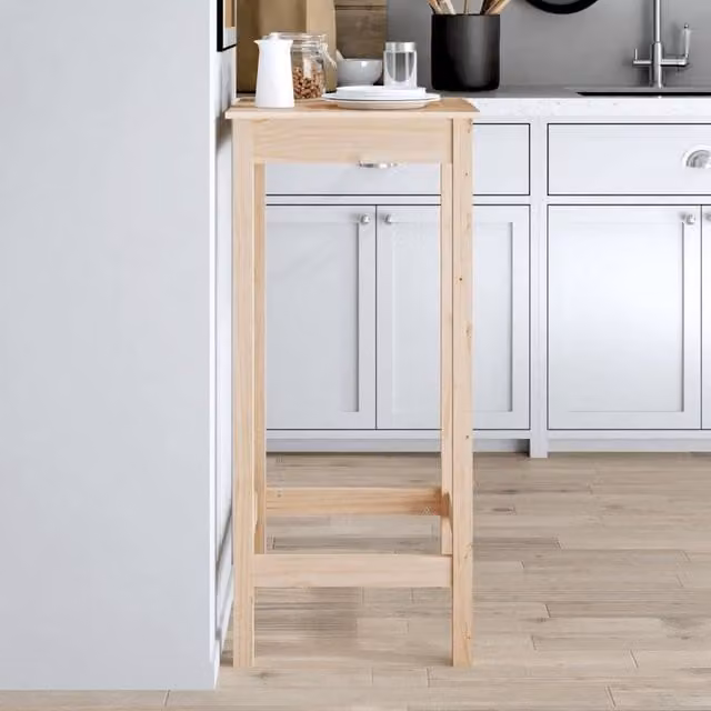Berkfield Rustic Solid Wood Pine Bar Table in Brown, W/D/H: 50 x 50 x 110 cm