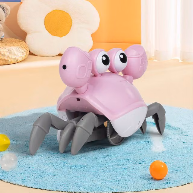 Livingandhome Rechargeable Crawling Crab Toy in Pink