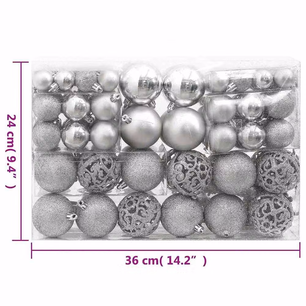 Berkfield Home 111 Piece Silver Christmas Bauble Set – 5