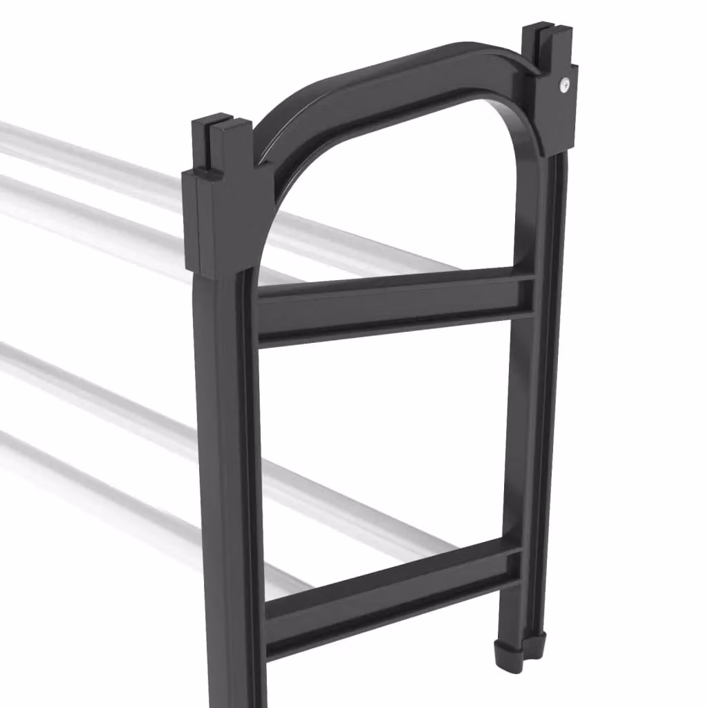 Berkfield Home Extendable Shoe Rack with 2 Shelves, Black, W: 119 cm, D: 37 cm, H: 37 cm – 3