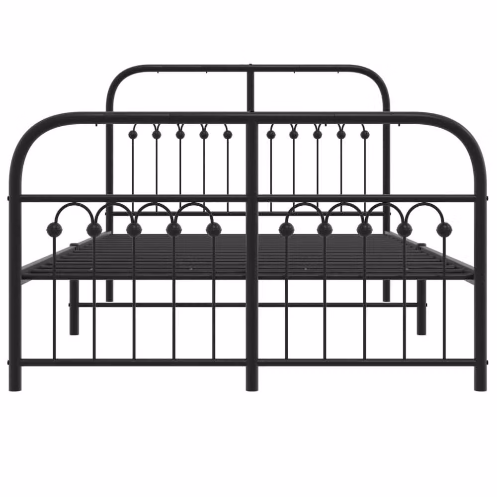 Berkfield Home Metal Bed Frame with Footboard, Black, W/D/H: 120 x 190 cm – 3