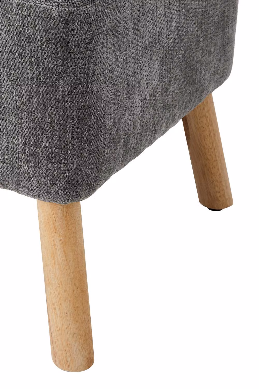 Living and Home Grey Chenille Upholstered Cube Footstool – 10