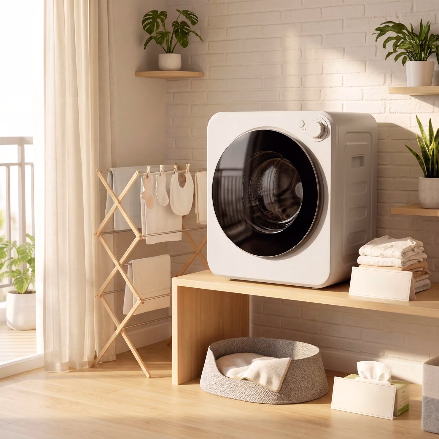 HOMCOM 4kg Front Load Portable Clothes Dryer in White – 7