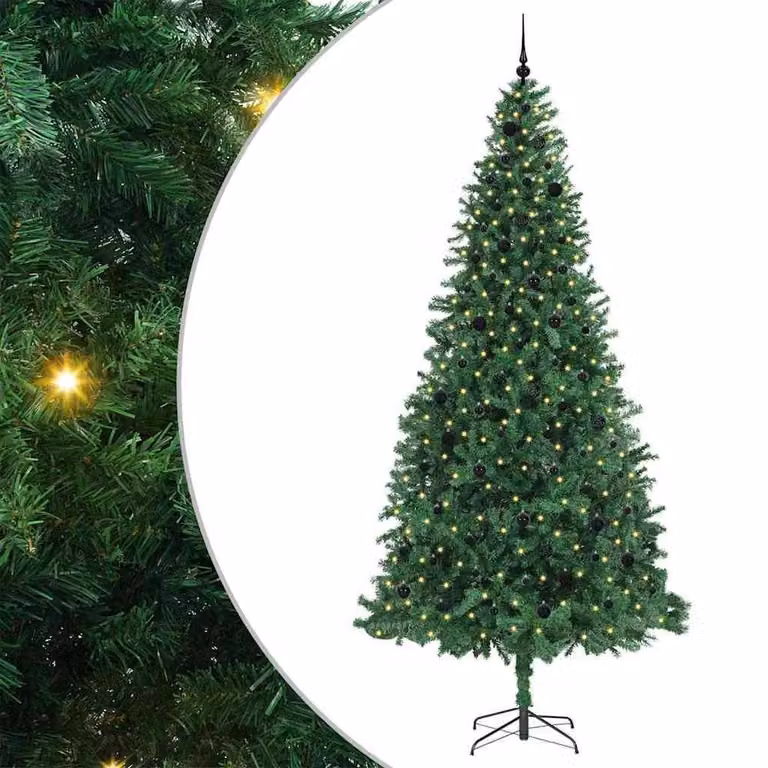 Berkfield Home Artificial Green Christmas Tree with 300 LEDs and Stand, Height: 300 cm