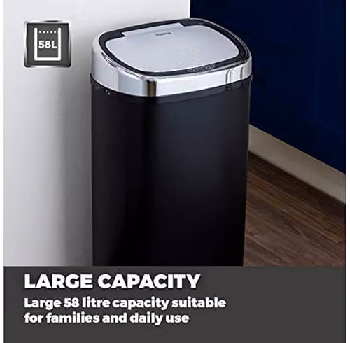 Tower T80900 Sensor Kitchen Bin with Infrared Touchless Lid, Black – 5