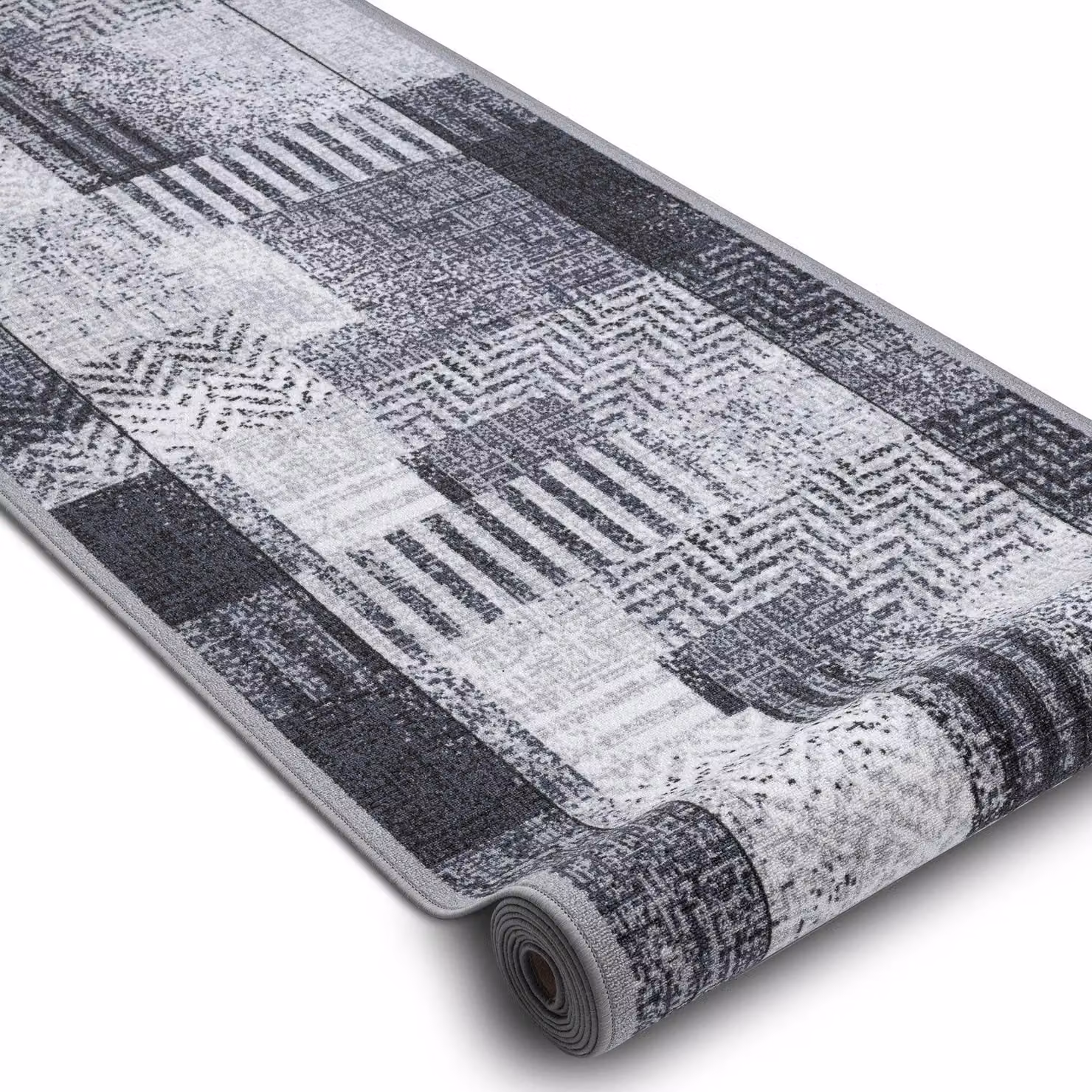 RugsX Essenza Anti-Slip Runner in Grey, W/D/H: 100 x 330 cm – 2