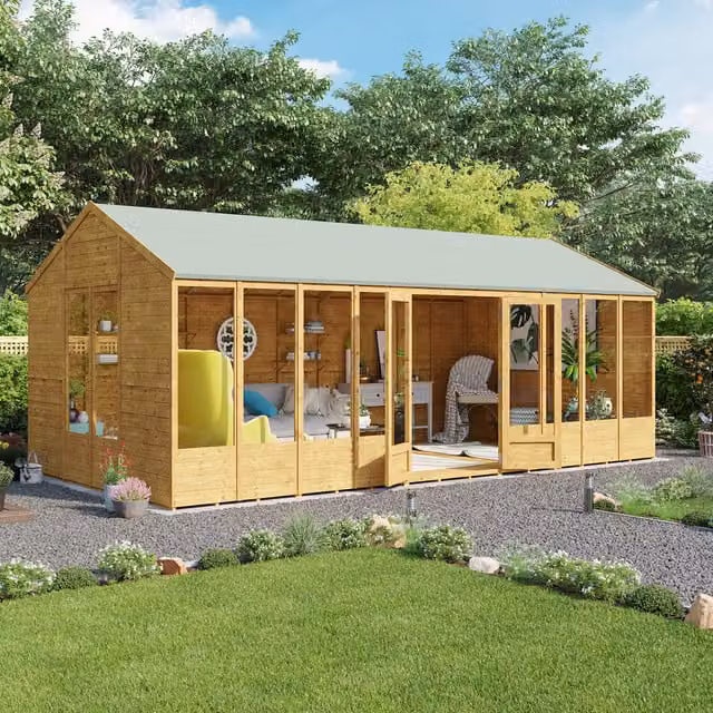 BillyOh Petra Tongue and Groove Reverse Apex Summerhouse in Brown