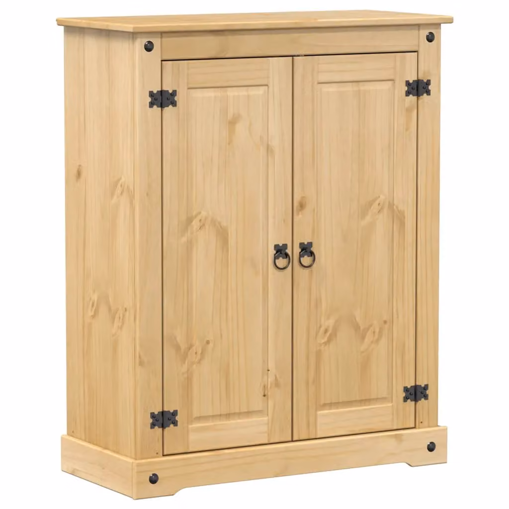 Berkfield Home Corona Shoe Cabinet in Brown Solid Pine Wood, W/D/H: 86 x 38.5 x 108 cm – 2