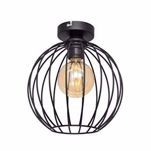 Netlighting Mercure Semi Flush Ceiling Light in Black