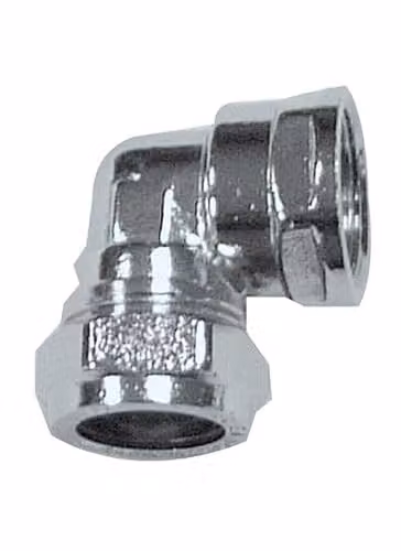 PrimaPlus Chrome Compression Elbow 22mm x 3/4" Female Silver Brass Fitting – 2