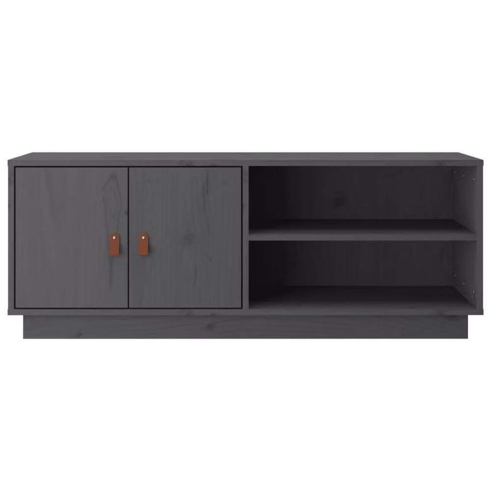 Berkfield Home Grey Rustic Solid Wood Pine TV Cabinet W/D/H: 105 x 34 x 40 cm – 4