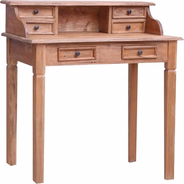 Berkfield Home Brown Teak Solid Reclaimed Wood Secretary Desk W/D/H: 90 x 50 x 101 cm