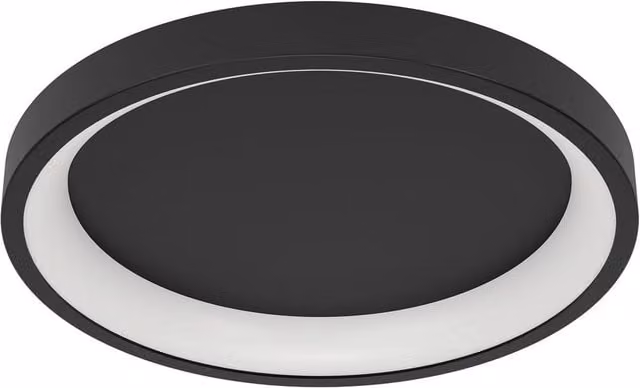 Loops Modern Round Black LED Ceiling Light with RGB Colour Options