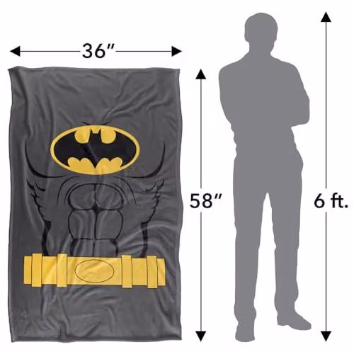 Warner Bros. Batman Costume Silky Touch Super Soft Fleece Throw Blanket, Multicolour, W: 91 cm x L: 147 cm – 4