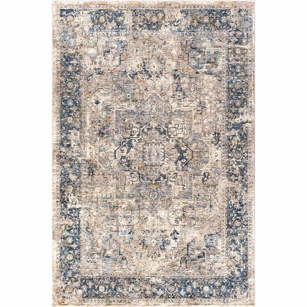 Livabliss Mirabel Vintage Boho Fringe Living and Dining Room Rug in Beige, Brown and Blue, W: 150 cm, D: 220 cm – 2