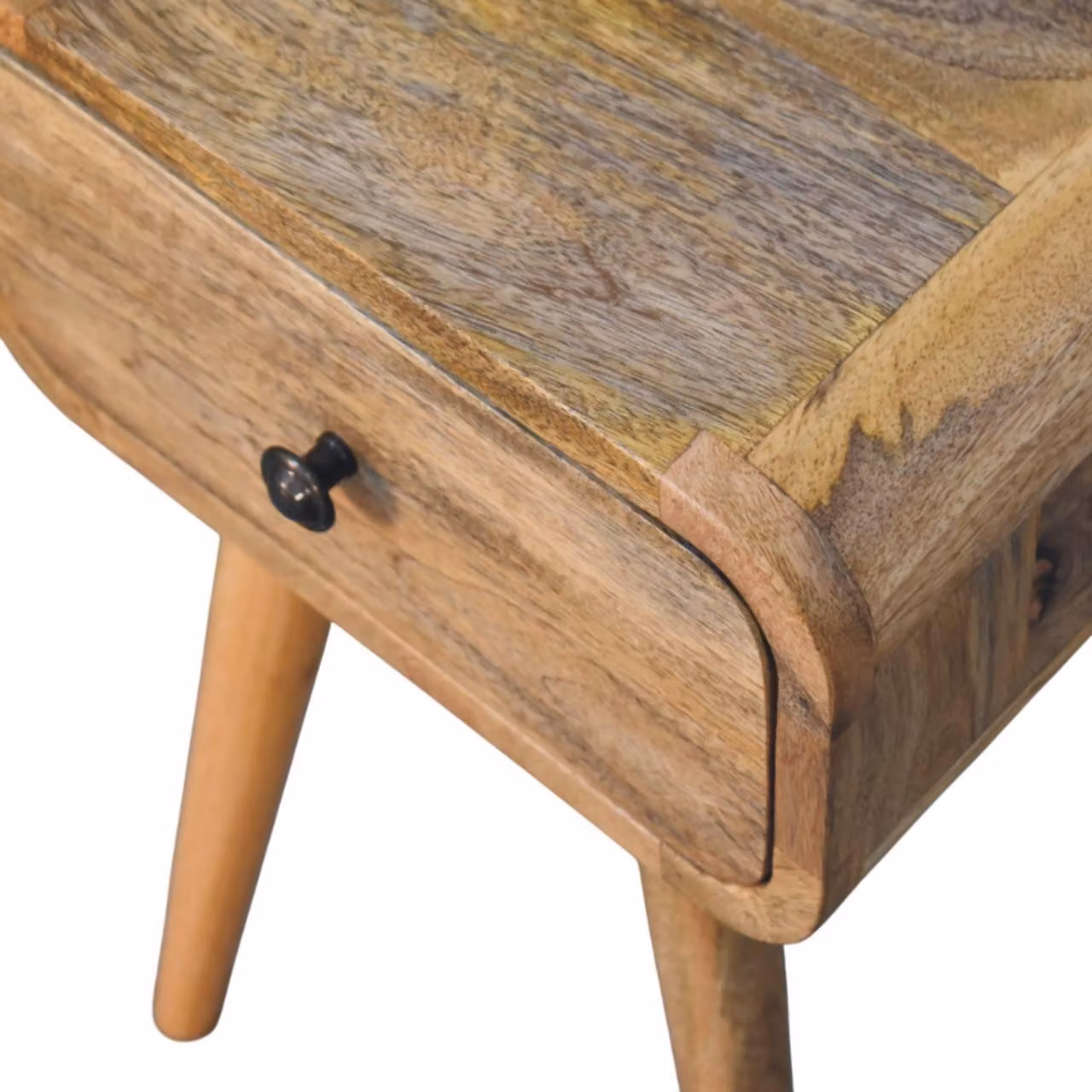 Aosom UK Mango Wood Narrow Nightstand with Single Drawer, Brown, W/D/H: 30 x 30 x 49 cm – 3