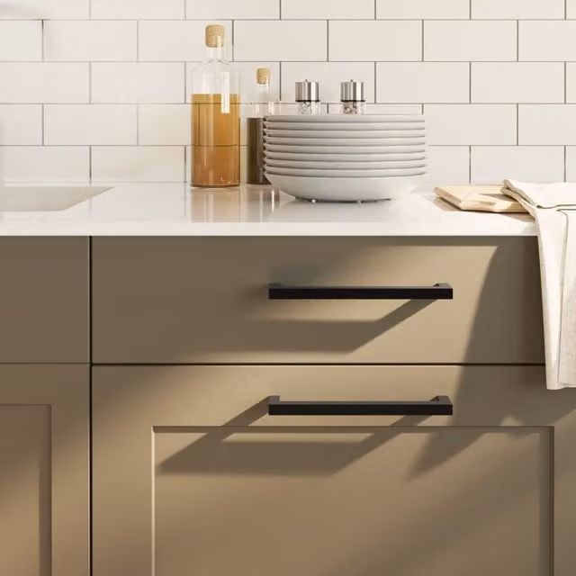 Berkfield Home Matt Black Stainless Steel Bar Cabinet Handles, 20 Pack, Length: 192 mm