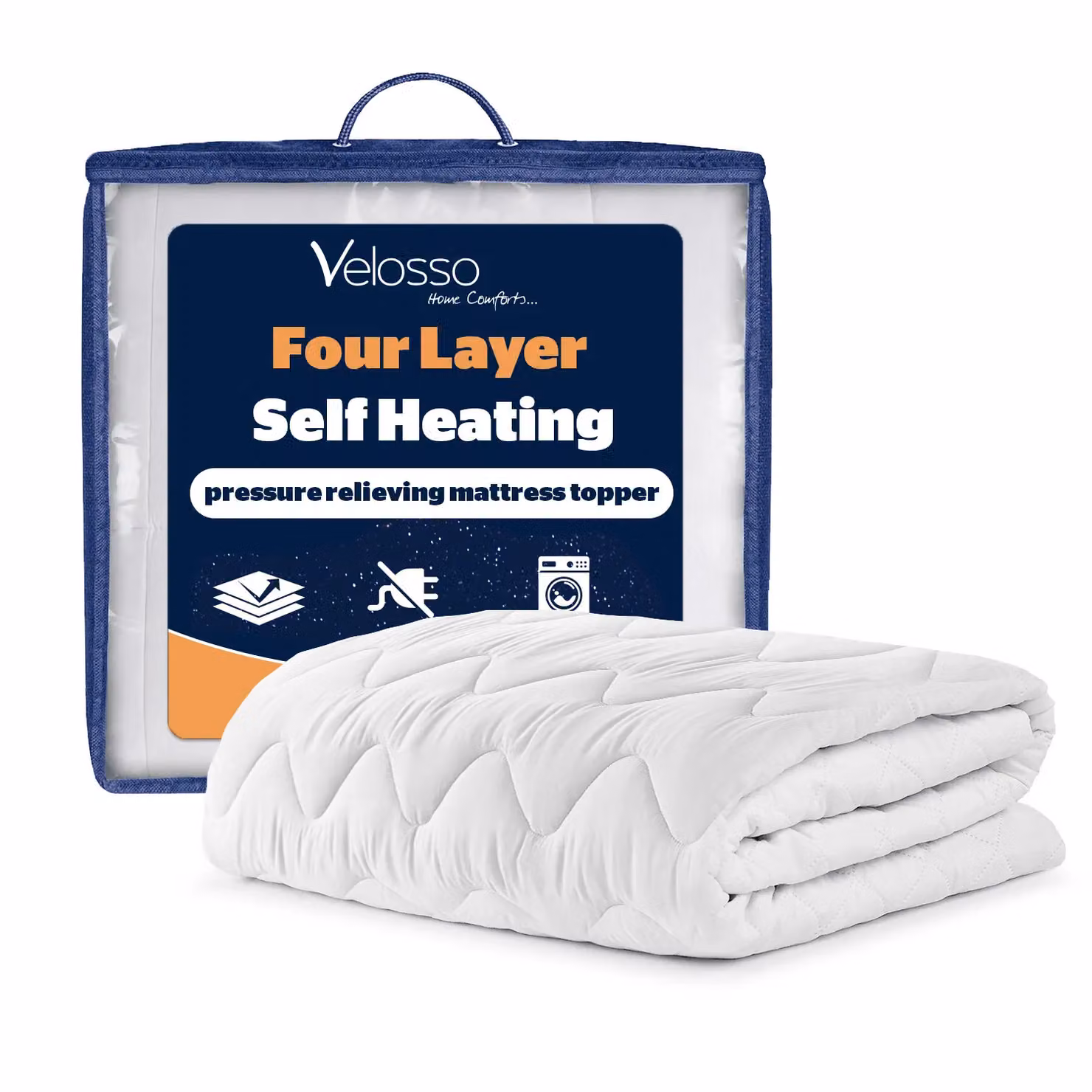 Home Republic Thermal Self Heating Mattress Topper in White, Double Size – 3