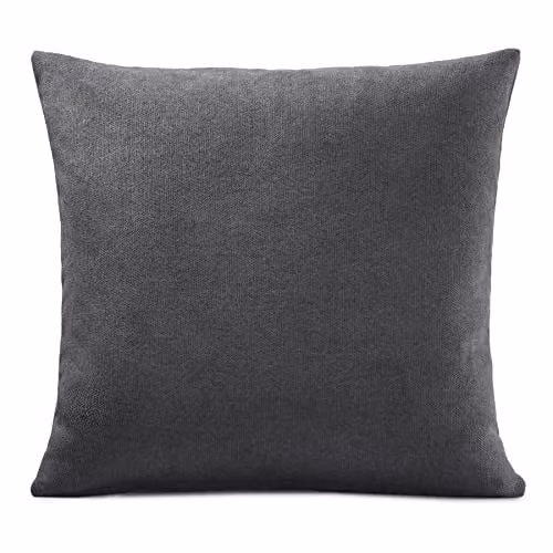 Alan Symonds Grey Velvet Chenille Square Cushion, W/D/H: 45 x 45 x 45 cm