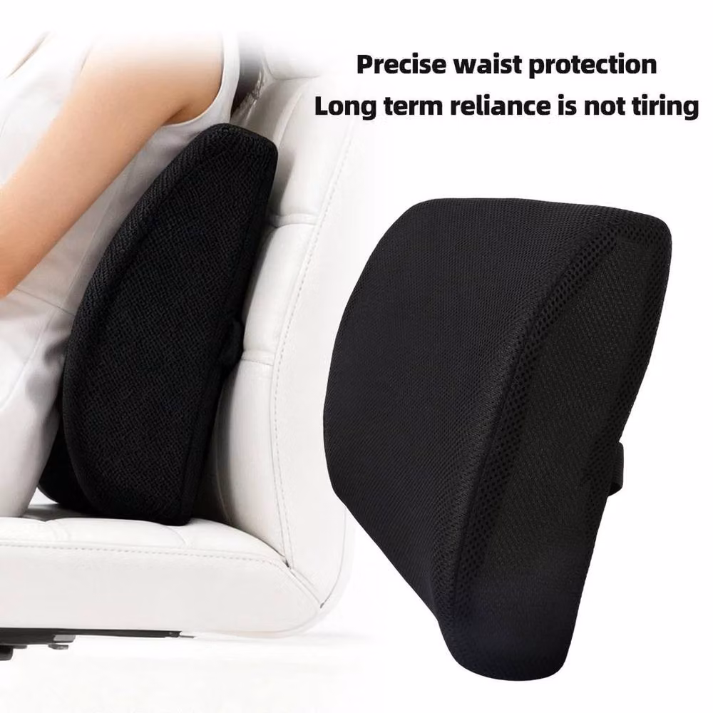 PAWNORA Contoured Memory Foam Lumbar Back Support Cushion in Black – 4
