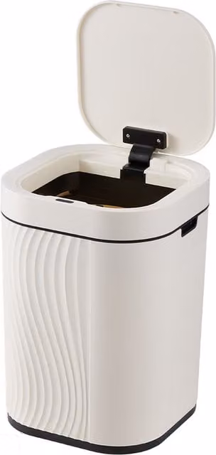 Livingandhome Smart Sensor Bin with Soft-Close Lid, White, 12L