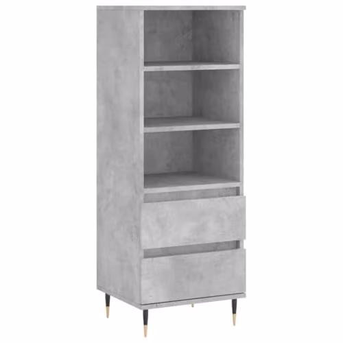 vidaXL Industrial Highboard in Concrete Grey, W/D/H: 40 x 36 x 110 cm
