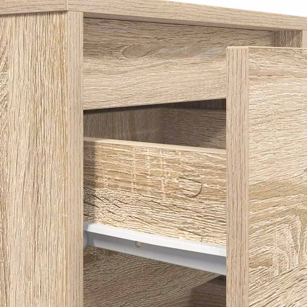 Berkfield Home Bedside Cabinet with Integrated LED Lights in Sonoma Oak, W/D/H: 38 x 34 x 65 cm – 3