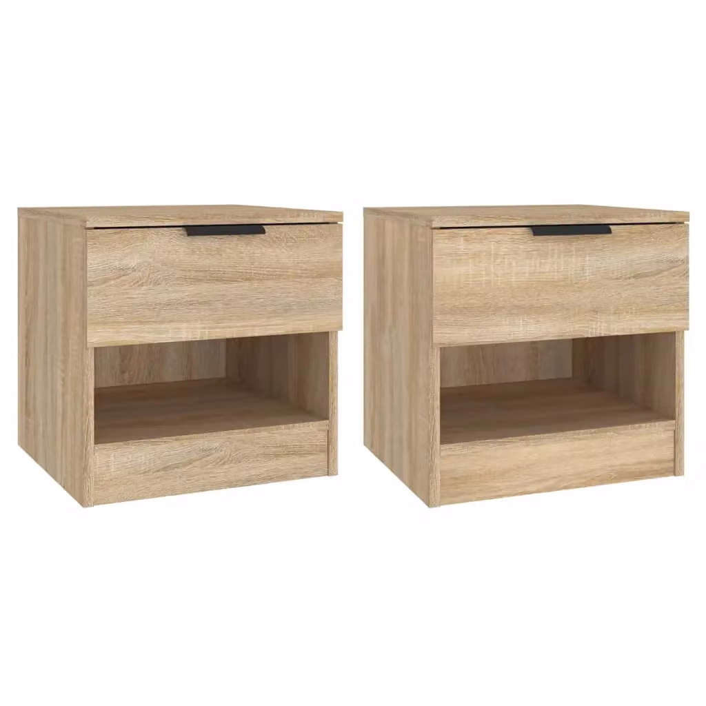 Berkfield Home Set of 2 Sonoma Oak Bedside Cabinets in Brown – 2