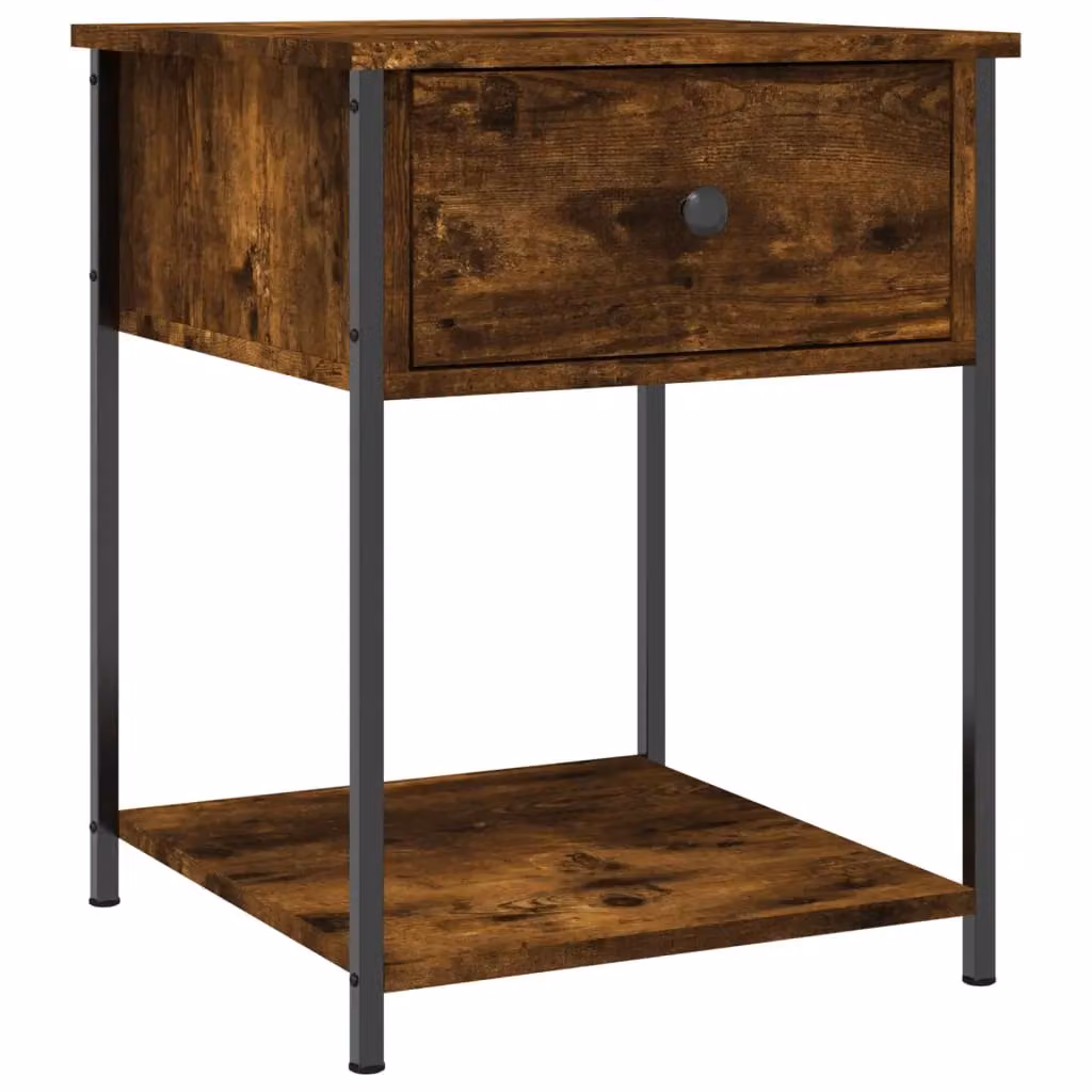 Berkfield Home Bedside Table in Smoked Oak Brown, W/D/H: 44 x 45 x 58 cm – 2